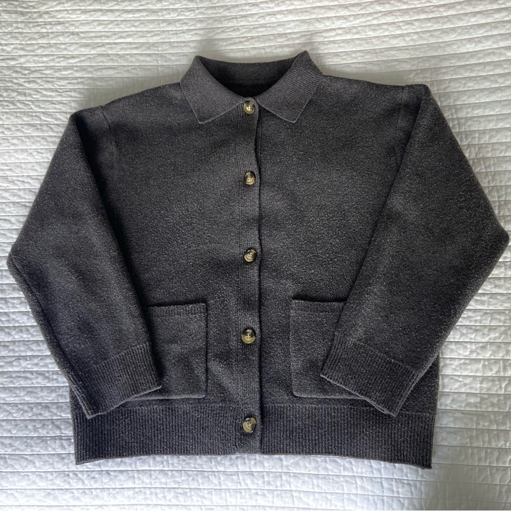 Zara Polo Collar Knit Jacket Cardigan